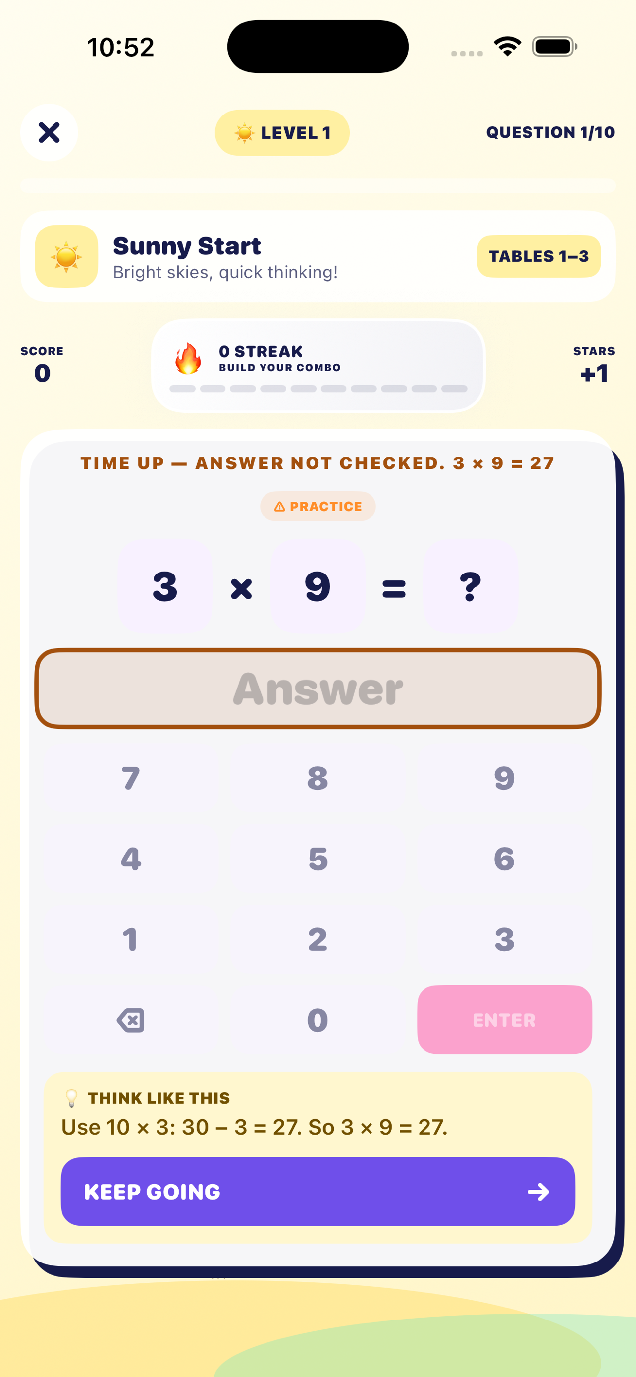 A multiplication game round